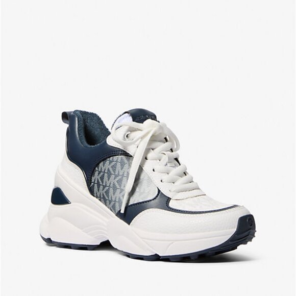 Michael Kors Katrina Wedge Trainer Ombre Sneakers Navy - Picture 1 of 4